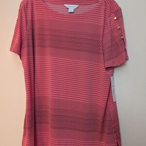 Liz Claiborne Pink and Black Patterned Blouse